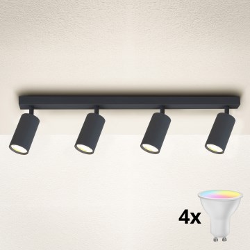 Brilagi - Spot LED RGBW à intensité réglable SELE 4x GU10/4,8W/230V 3000K anthracite + télécommande