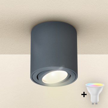 Brilagi - Spot LED RGBW à intensité variable MIA 1xGU10/30W/230V 3000K Wi-Fi 84x80 mm anthracite