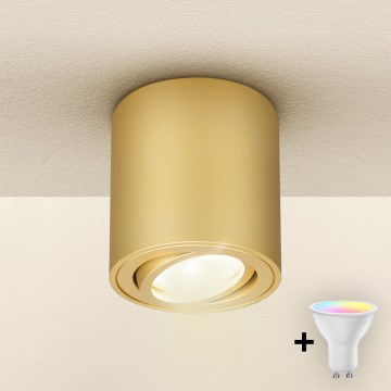 Brilagi - Spot LED RGBW à intensité variable MIA 1xGU10/4,8W/230V 3000K 84x80 mm doré + télécommande
