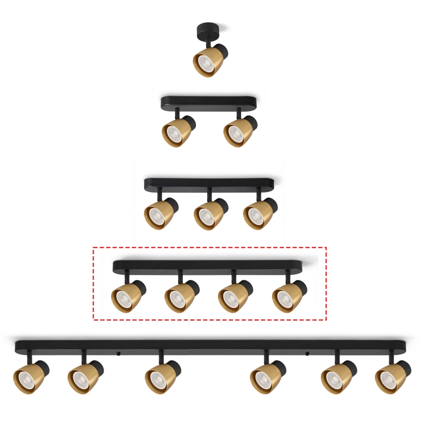 Brilagi - Spot LED RGBW dimmable NUGGET 4xGU10/6W/230V 2700-6500K Wi-Fi noir/or