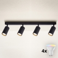 Brilagi - Spot LED RGBW à intensité variable SELE MODERN 4xGU10/4,8W/230V 3000K noir + télécommande