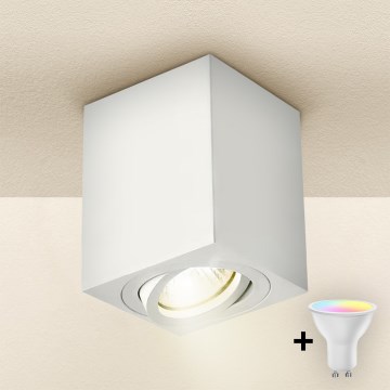 Brilagi - Spot LED RGBW dimmable MIA 1xGU10/4,8W/230V 3000K 100 x 80 mm blanc + télécommande