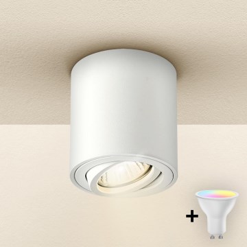 Brilagi - Spot LED RGBW dimmable MIA 1xGU10/4,8W/230V 3000K 84x80 mm blanc + télécommande
