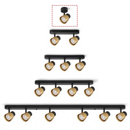 Brilagi - Spot LED RGBW dimmable NUGGET 1xGU10/6W/230V noir/doré