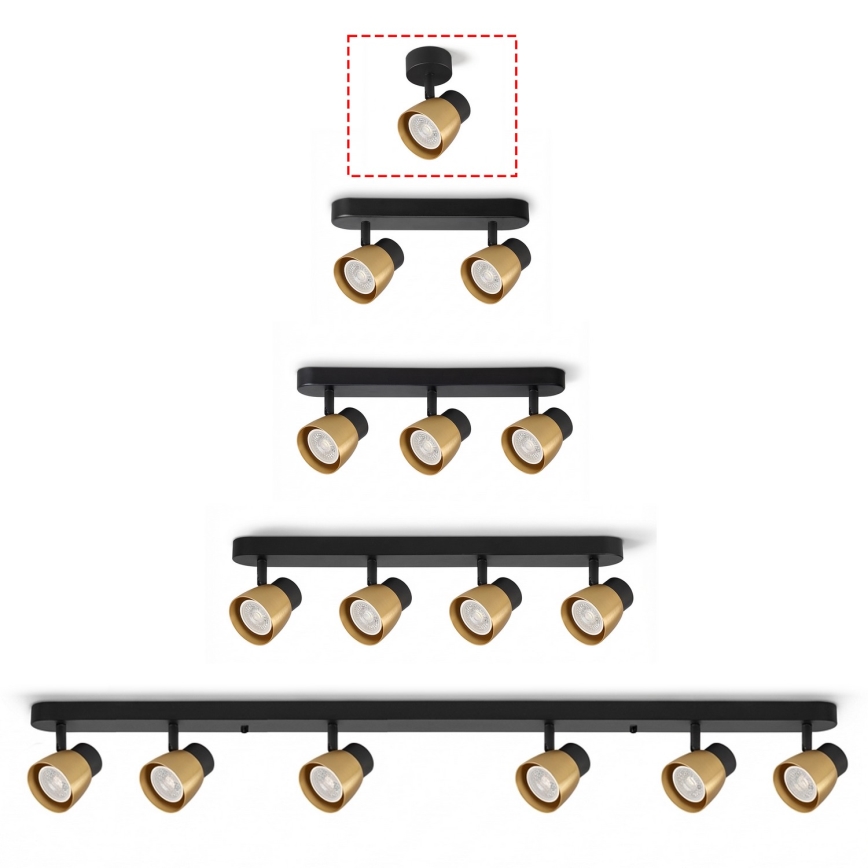 Brilagi - Spot LED RGBW dimmable NUGGET 1xGU10/6W/230V noir/doré