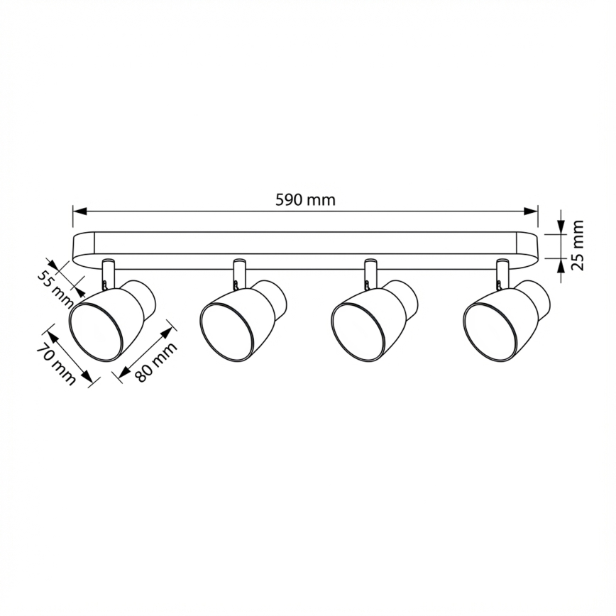 Brilagi - Spot LED RGBW dimmable NUGGET 4xGU10/6W/230V 3000K noir/doré + télécommande