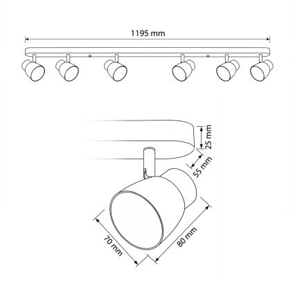 Brilagi - Spot LED RGBW dimmable NUGGET 6xGU10/6W/230V 2700-6500K Wi-Fi noir/doré