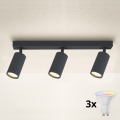 Brilagi - Spot LED RGBW dimmable SELE 3xGU10/4,8W/230V 3000K anthracite + télécommande
