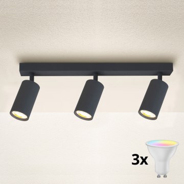 Brilagi - Spot LED RGBW dimmable SELE 3xGU10/4,8W/230V 3000K anthracite + télécommande
