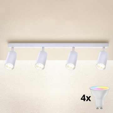 Brilagi - Spot LED RGBW dimmable SELE 4xGU10/4,8W/230V 3000K blanc + télécommande