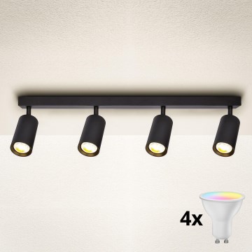 Brilagi - spot LED RGBW dimmable SELE 4xGU10/4,8W/230V 3000K noir + télécommande