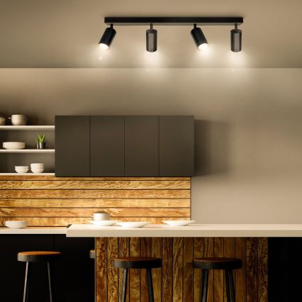 Brilagi - Spot LED RGBW dimmable SELE 4xGU10/6W/230V 3000K noir/doré + télécommande