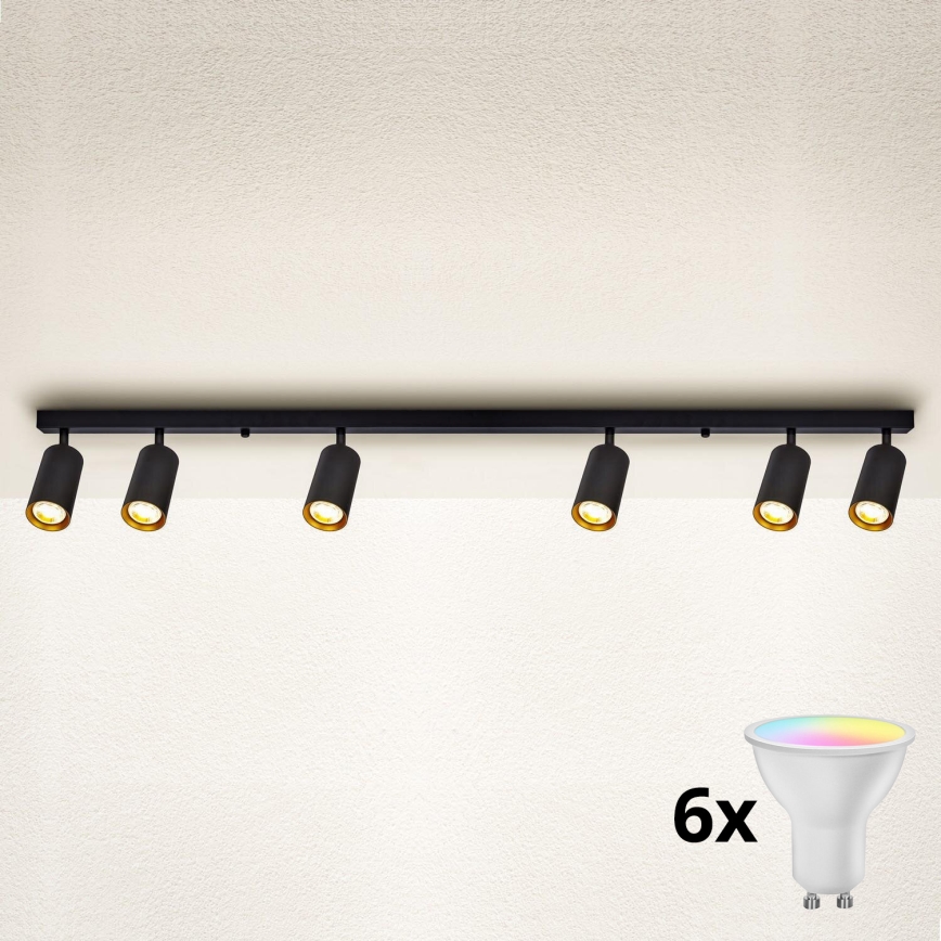 Brilagi - Spot LED RGBW dimmable SELE 6xGU10/6,5W/230V 2700-6500K noir/doré