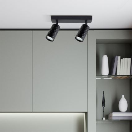 Brilagi - Spot LED RGBW dimmable SELE DIAMANT 2xGU10/4,8W/230V 3000K noir + télécommande