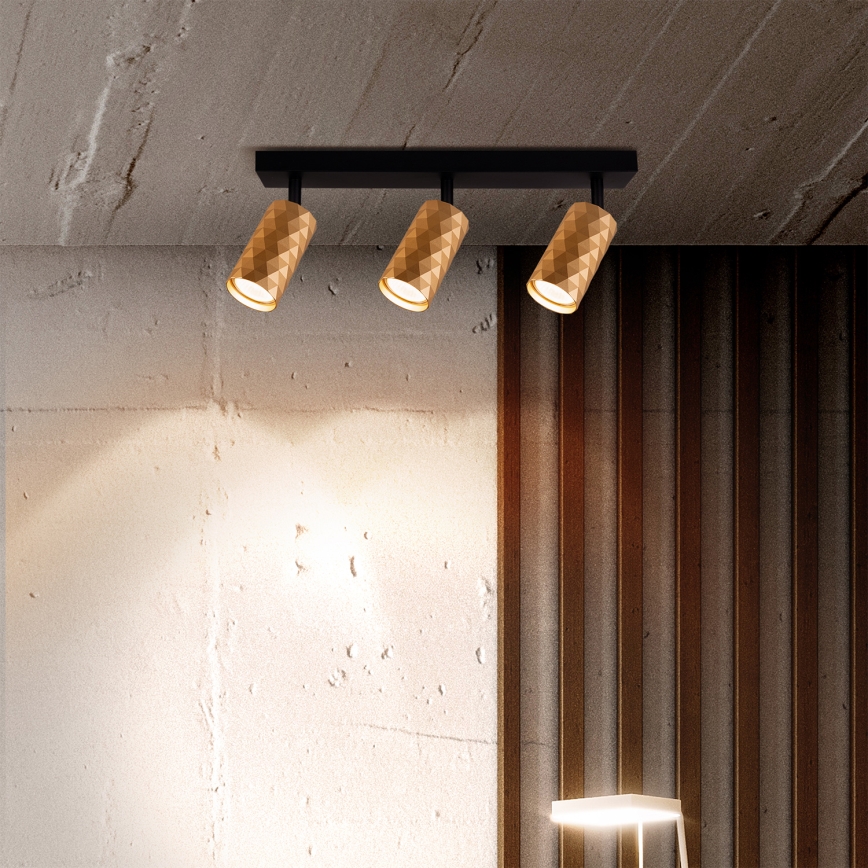 Brilagi - Spot LED RGBW dimmable SELE DIAMANT 3xGU10/4,8W/230V 3000K doré + télécommande