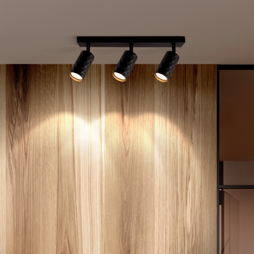 Brilagi - Spot LED RGBW dimmable SELE DIAMANT 3xGU10/4,8W/230V 3000K noir + télécommande