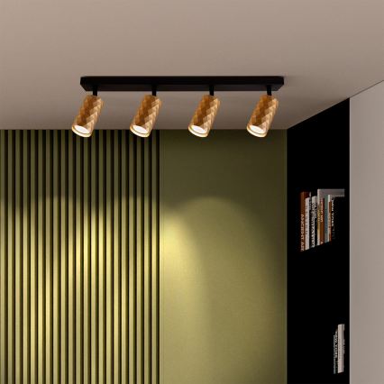 Brilagi - Spot LED RGBW dimmable SELE DIAMANT 4xGU10/4,8W/230V 3000K doré + télécommande