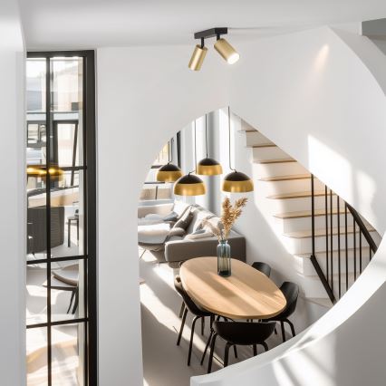 Brilagi - Spot LED RGBW dimmable SELE GOLDEN 2xGU10/6W/230V 3000K noir/doré + télécommande