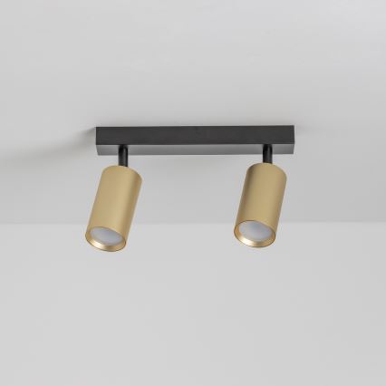 Brilagi - Spot LED RGBW dimmable SELE GOLDEN 2xGU10/6W/230V 3000K noir/doré + télécommande