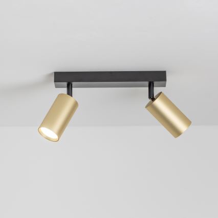 Brilagi - Spot LED RGBW dimmable SELE GOLDEN 2xGU10/6W/230V 3000K noir/doré + télécommande