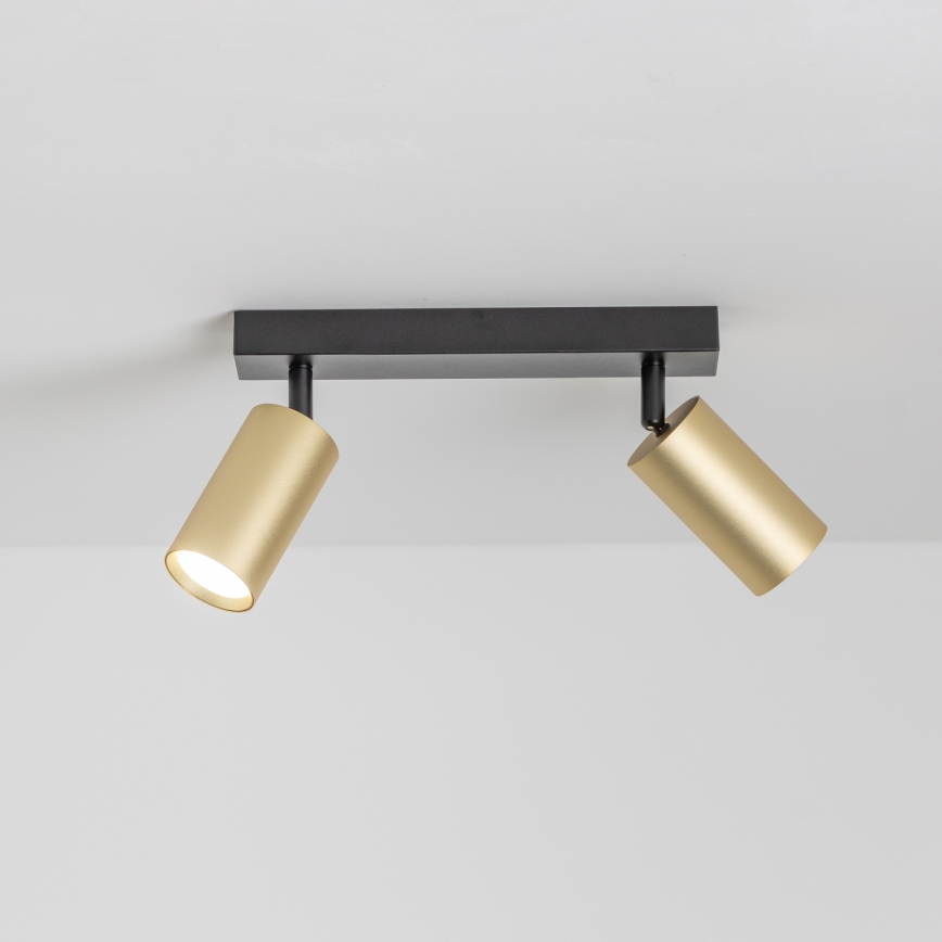 Brilagi - Spot LED RGBW dimmable SELE GOLDEN 2xGU10/6W/230V 3000K noir/doré + télécommande