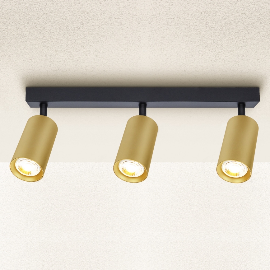 Brilagi - Spot LED RGBW dimmable SELE GOLDEN 3xGU10/6,5W/230V 2700-6500K noir/doré
