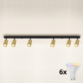 BRILAGI - Spot LED RGBW dimmable SELE GOLDEN 6xGU10/6,5W/230V 2700-6500K noir/doré