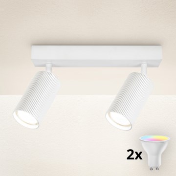 Brilagi - Spot LED RGBW dimmable SELE MODERN 2x GU10/6W/230V 3000 K blanc + télécommande