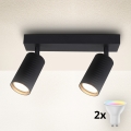 Brilagi - Spot LED RGBW dimmable SELE MODERN 2xGU10/4,8W/230V 3000K noir + télécommande