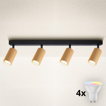 Brilagi - Spot LED RGBW dimmable SELE MODERN 4xGU10/4,8W/230V 3000K doré + télécommande