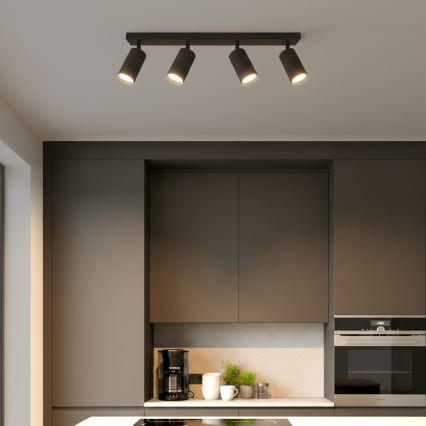 Brilagi - Spot LED RGBW à intensité variable SELE MODERN 4xGU10/6W/230V 3000K noir + télécommande