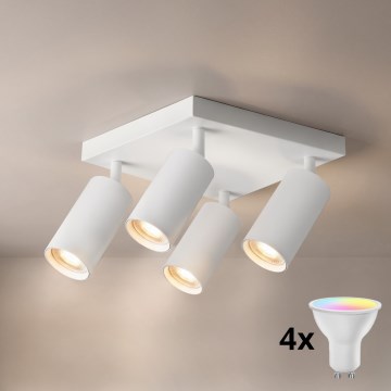 Brilagi - Spot LED RGBW dimmable SELE SQUARE 4xGU10/6,5W/230V 2700-6500K blanc