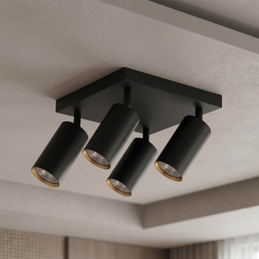 BRILAGI - Spot LED RGBW dimmable SELE SQUARE 4xGU10/6,5W/230V 2700-6500K noir/doré