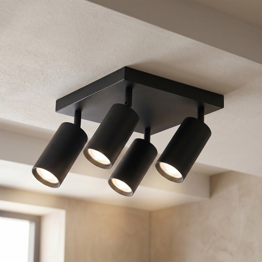 BRILAGI - LED RGBW Spot dimmable SELE SQUARE 4xGU10/6,5W/230V 2700-6500K noir