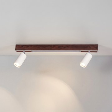 BRILAGI - Spot LED SELE 2xGU10/30W/230V + LED/15W blanc/décor chêne