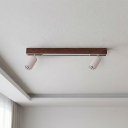 BRILAGI - Spot LED SELE 2xGU10/30W/230V + LED/15W blanc/décor chêne
