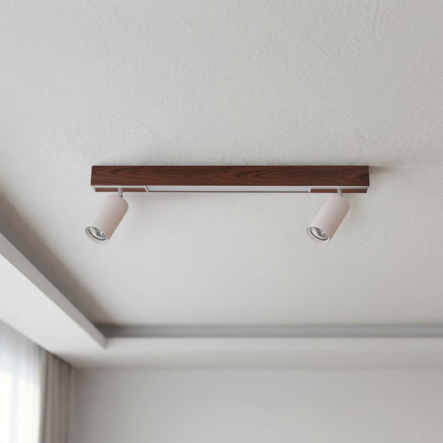 BRILAGI - Spot LED SELE 2xGU10/30W/230V + LED/15W blanc/décor chêne