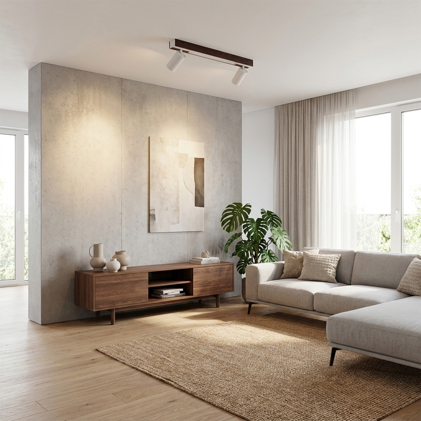 BRILAGI - Spot LED SELE 2xGU10/30W/230V + LED/15W blanc/décor chêne