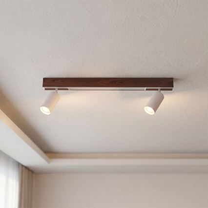 BRILAGI - Spot LED SELE 2xGU10/30W/230V + LED/15W blanc/décor chêne
