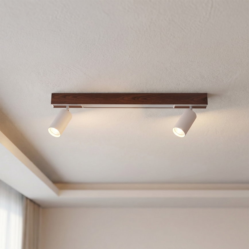 BRILAGI - Spot LED SELE 2xGU10/30W/230V + LED/15W blanc/décor chêne