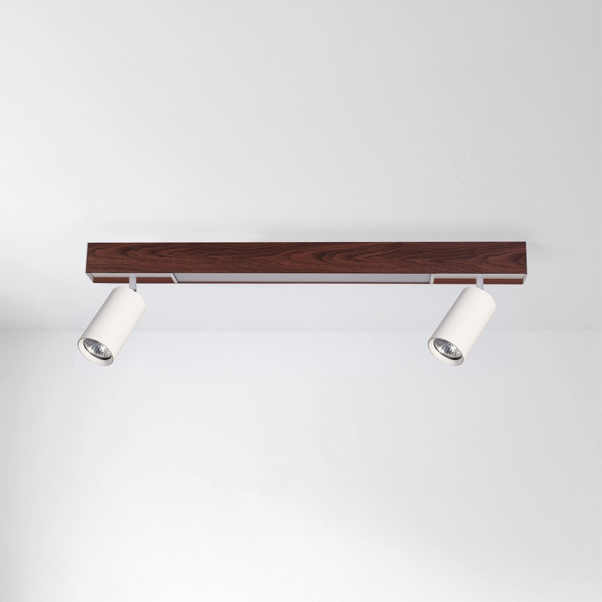 BRILAGI - Spot LED SELE 2xGU10/30W/230V + LED/15W blanc/décor chêne