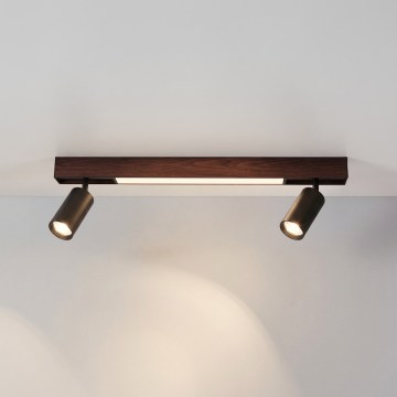Brilagi - Spot LED SELE 2xGU10/30W/230V + LED/15W noir/décor chêne