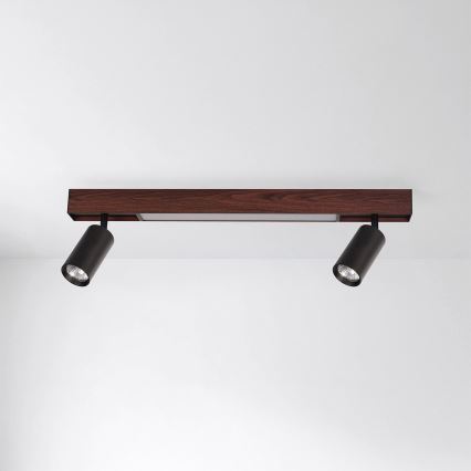 Brilagi - Spot LED SELE 2xGU10/30W/230V + LED/15W noir/décor chêne