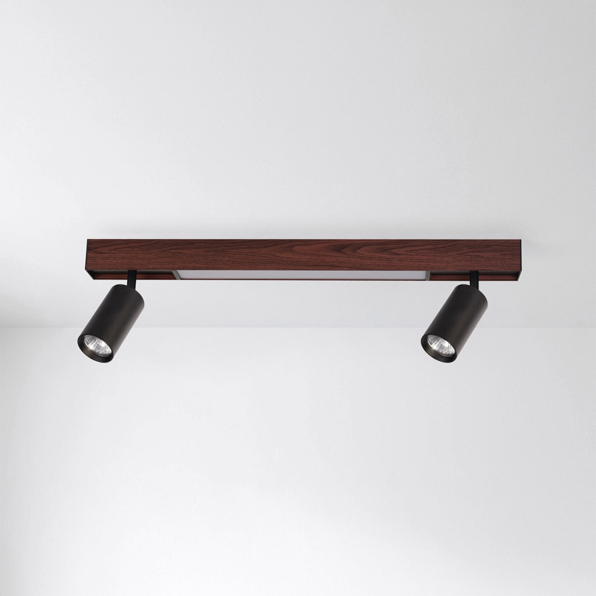 Brilagi - Spot LED SELE 2xGU10/30W/230V + LED/15W noir/décor chêne