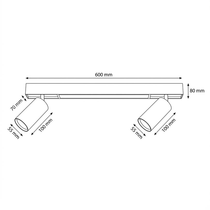Brilagi - Spot LED SELE 2xGU10/30W/230V + LED/15W noir/décor chêne