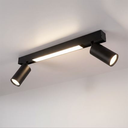 Brilagi - Spot LED SELE 2xGU10/30W/230V + LED/15W noir