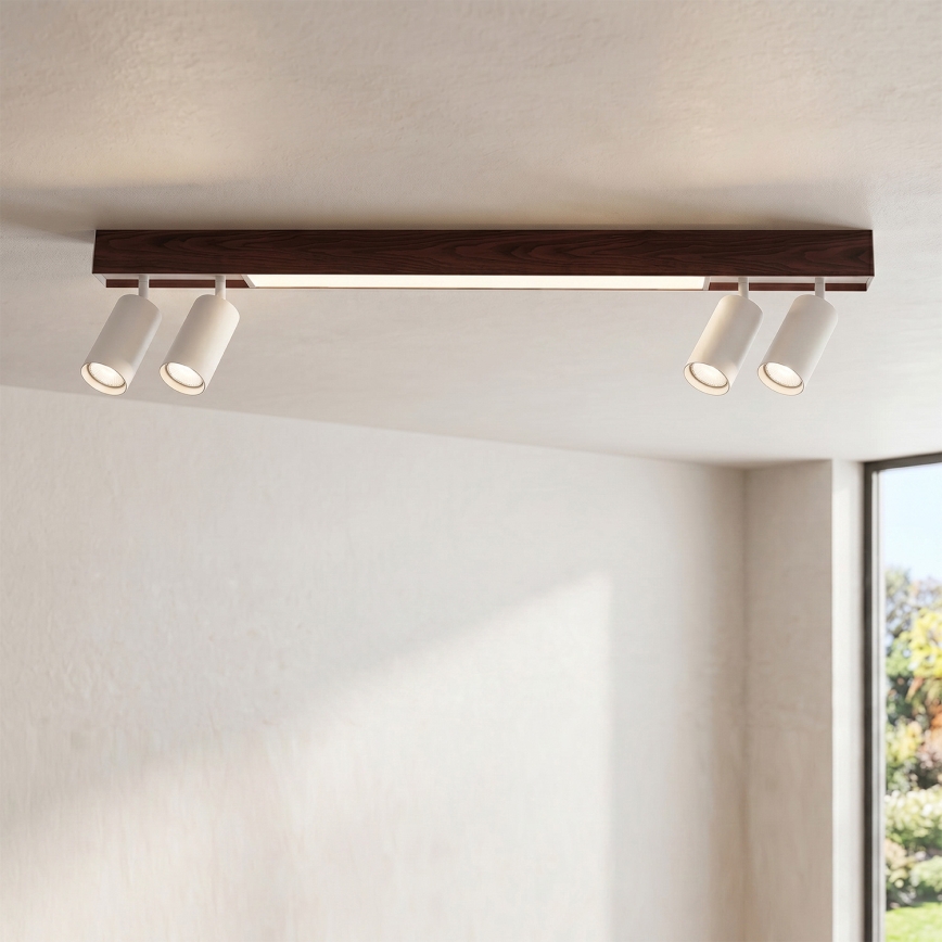 BRILAGI - Spot LED SELE 4xGU10/30W/230V + LED/20W blanc/décor cerisier