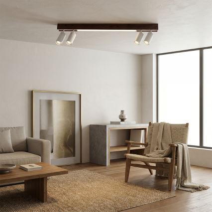 BRILAGI - Spot LED SELE 4xGU10/30W/230V + LED/20W blanc/décor cerisier