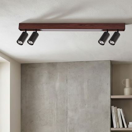 Brilagi - Spot LED SELE 4xGU10/30W/230V + LED/20W noir/décor chêne
