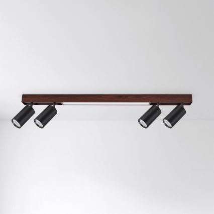 Brilagi - Spot LED SELE 4xGU10/30W/230V + LED/20W noir/décor chêne